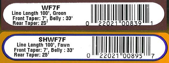 Fly Line Packaging Labels.