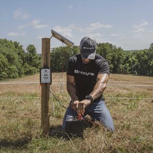 The Hooyman Hot Zone Food Plot Fence being used in the field.