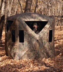 Ground blind in the field
