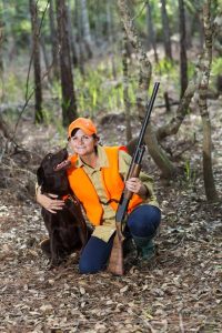 hunter wearing blaze orange for safety