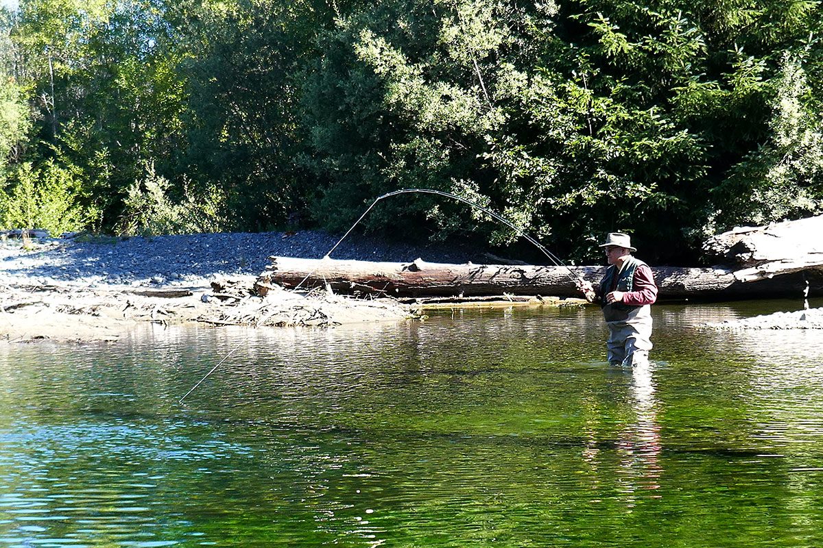 Fish-on-Clive-Baudin-in-ultralight-waders