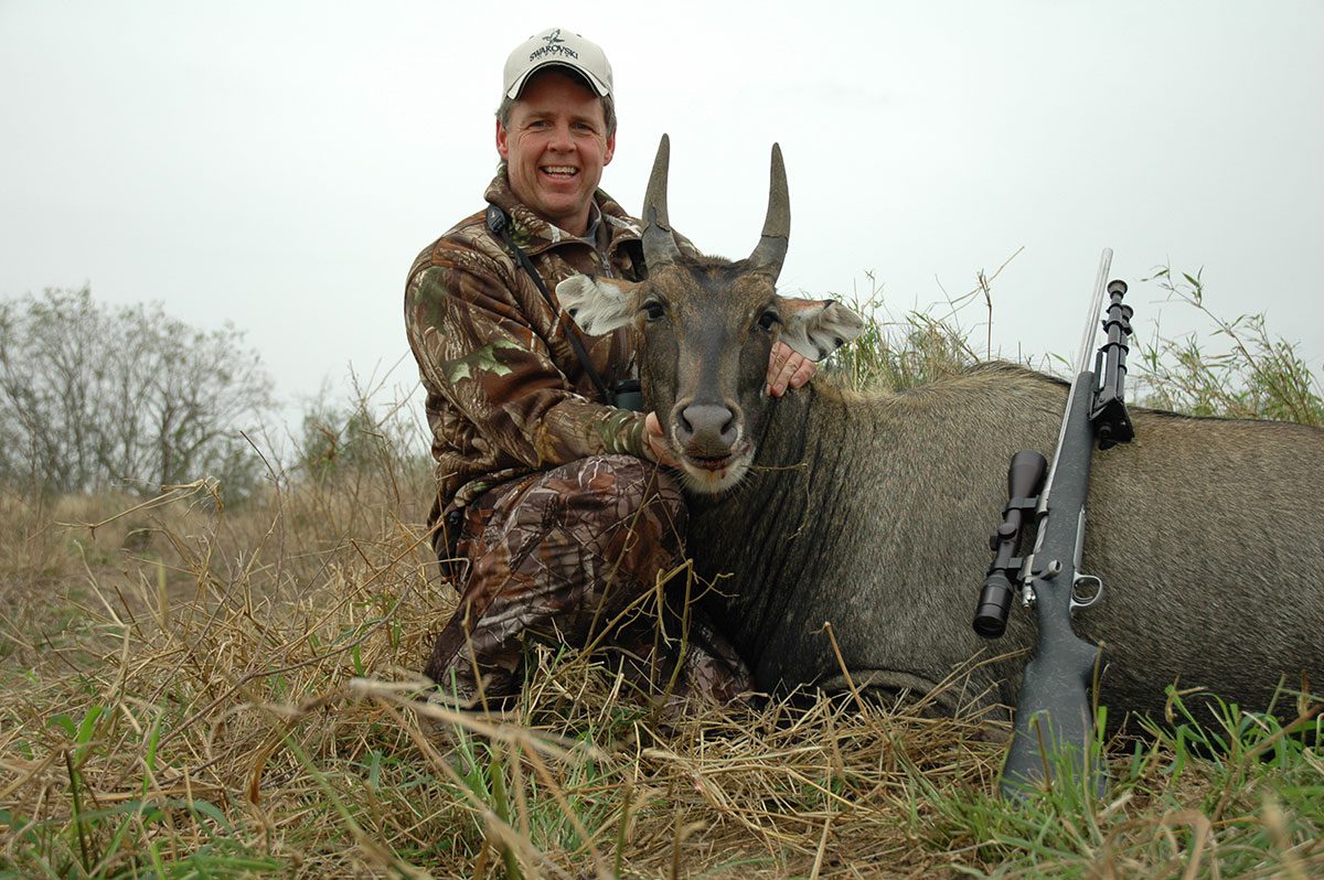 Author with Texas nilgai