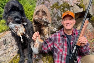 Dog hunting grouse