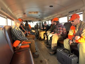 Bus with hunters