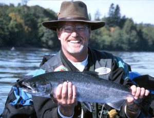 Coho Salmon caught on a dry fly