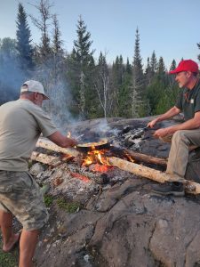 Shore lunch being prepared
