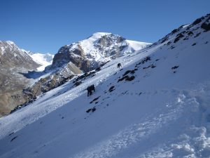 steep, winter terrain while hunting