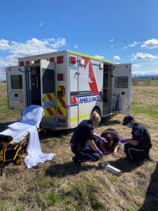 Ambulance on the scene of a hunting accident