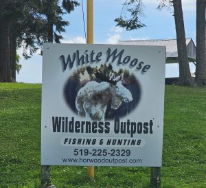 White Moose Outfitters bear hunt sign