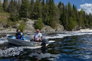 fishing boat on river