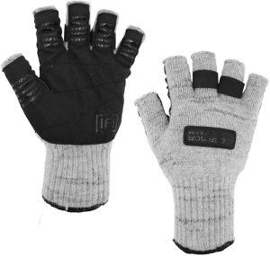 author's pick for best wool and fingerless ice fishing glove