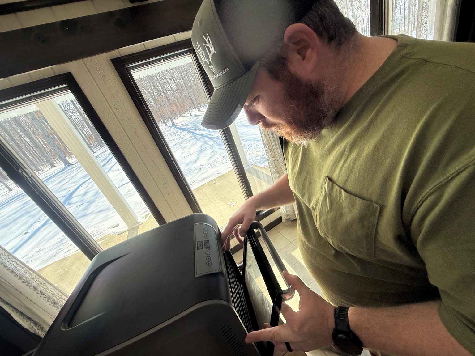 author tests a meat dehydrator for article