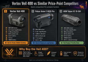 Vortex Veil 400 Comparison to Similar Thermal Monoculars from Pulsar and AGM