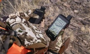 Garmin Rangefinder shown connecting to Garmin InReach GPS system
