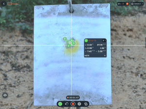 Post-training 8-yard pistol group recorded after one week of Mantis Titan X practice