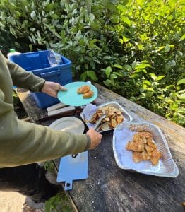 Shore lunch of fresh fish